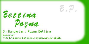 bettina pozna business card